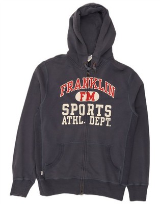 Franklin Marshall Mens Graphic Zip Hoodie Sweater XL Navy Blue Cotton CX05