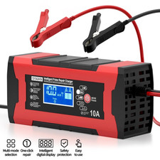 12V 10A / 24V 5A Car Battery Charger Smart Pulse Repair Trickle Maintainer LCD