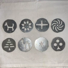 Vintage Mirro Cookie/Cooky Replacement Parts Cookie Press Decorator Discs 8 Pc.