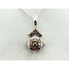 Le Vian 14K White Gold 18" Pendant Necklace Chocolate Diamond Jewelry for Her