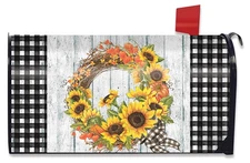 Briarwood Lane Sunflower Fall Wreath Welcome Mailbox Cover