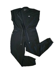 Figs Technical Collection Rafaela Cargo Scrub Jumpsuit Womens 2XL Black Nurse