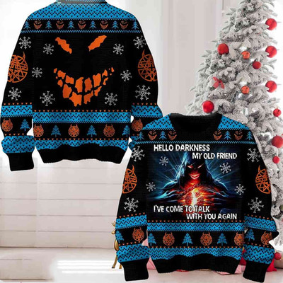 Disturbed Hell Darkness Old Friend Ugly Christmas Sweater Chirstmas Gifts