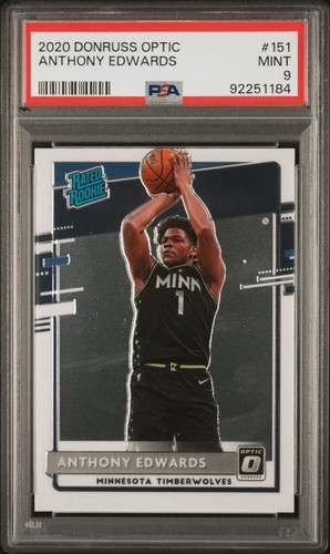 2020-21 Panini Donruss Optic - Rated Rookie Anthony Edwards #151 (RC) PSA 9