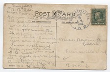 1912 Falmouth IN doane cancel postcard [7010.49]