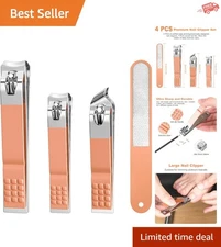 Ergonomic Rose Gold Nail Clippers Set - Ultra Sharp, Perfect for All Nails