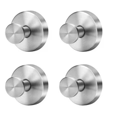 Silver Suction Cup Hooks for Shower Waterproof - No Drill Stainless Steel Tow...