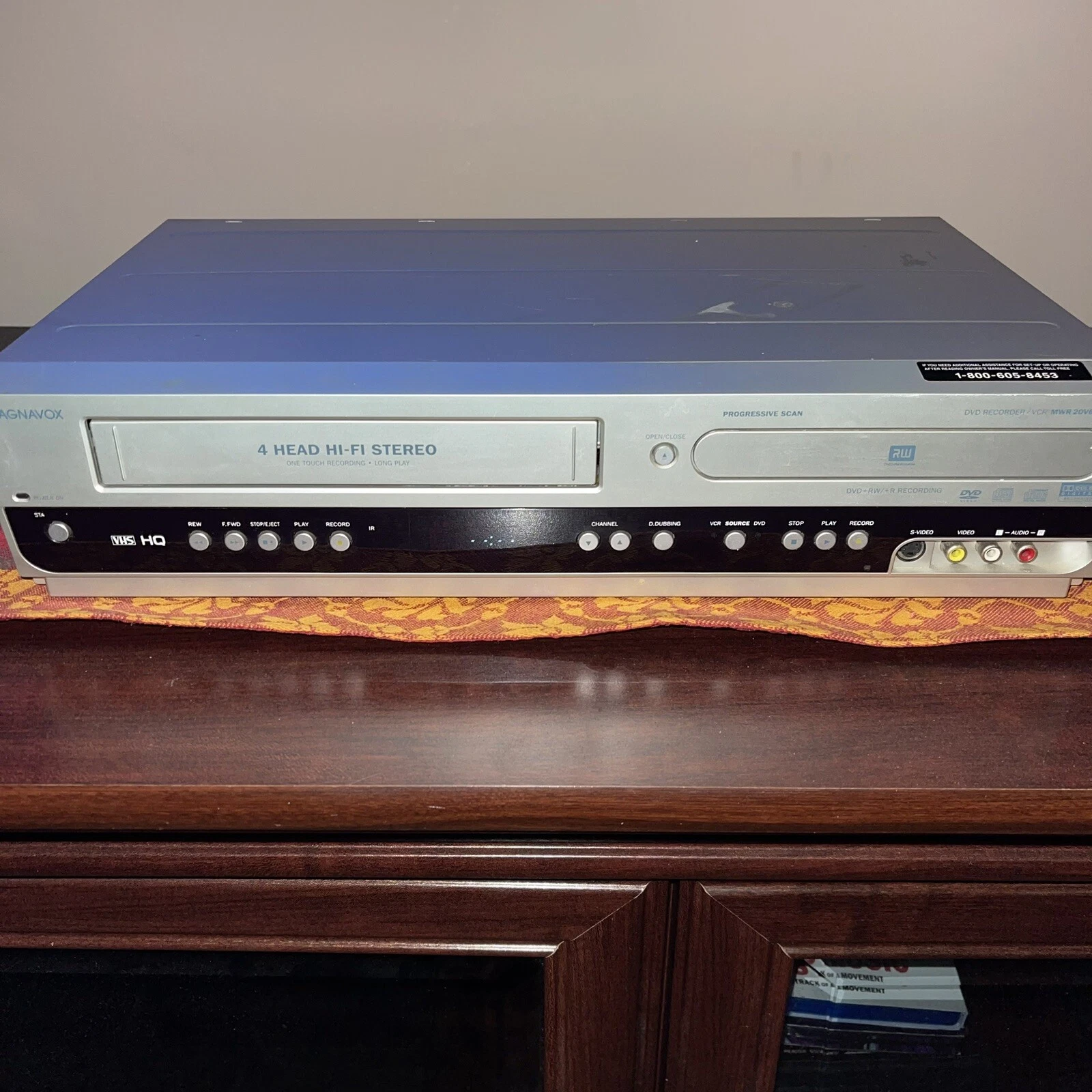 Magnavox MWR20V6 DVD VCR Combo Player No Remote Parts Only (VHS Does Not Work)