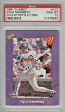 1991 CLASSIC RYNE SANDBERG #107 COLLECTOR'S EDITION PSA 10 GEM MINT POP 15