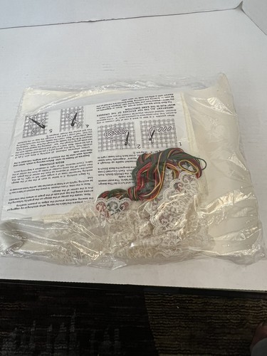 Creative Circle #2411 kit mini cuscino punto croce punto ago vintage 1988 NUOVO! - Foto 4 di 4