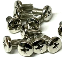 (100) 10-32 X 3/8 Binder Binding Head Pan Machine Screw Nickel Chrome 10/32x3/8"