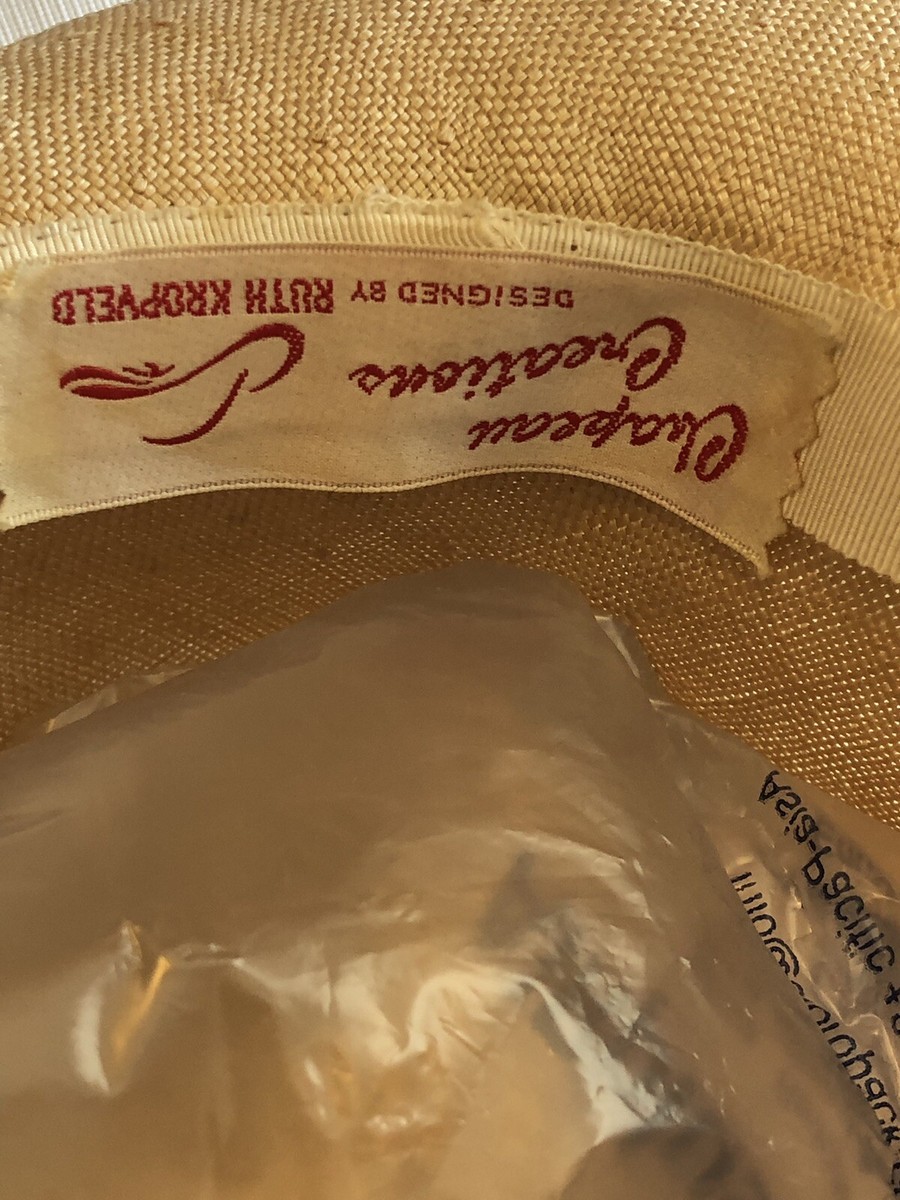 Ruth Kropveld Chapeau Creations Tan Color Straw Hat W 