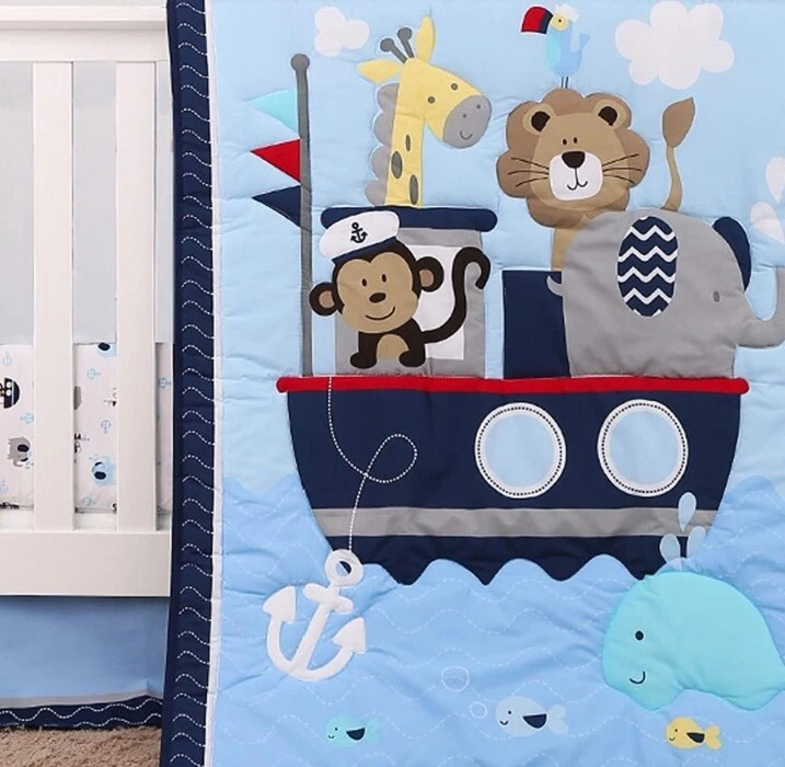Branddream Crib Bedding Set- Nautical Whale Elephant Giraffe Ship
Opens in a new window or tab