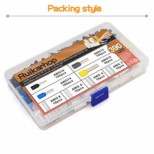 Kit De 390 Pièces De Cosses à Sertir (ferrules) Pour Câbles - Tailles AWG 2 à 16 - Pour Connexions électriques Propres