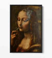 Mona Lisa Smoking Poster, Vintage  Funny Renaissance Woman Art, Cool Art Decor