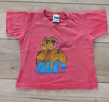 Vintage 1987 Alf Just kidding Kids T-Shirt Single Stitch Made in USA Red