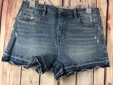 Denim Jean Shorts Size 28  Color Blue Distressed High Rise BlanK NYC