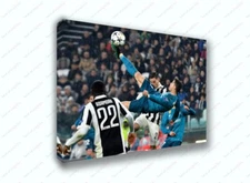 CR7 Cristiano Ronaldo Bicycle Kick Goal Canvas Print Art Home Decor Wall