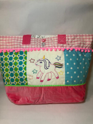 From Japan CURLY COLLECTION Cute Unicorn Floral Design BIG Shopping Student Bag