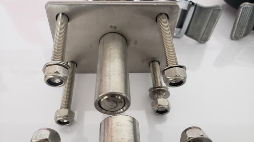 4" Poly Gry Swivel Caster 5/8"x 4" Stem Easy lock Studio Casters 533lbs w/Mounts - Picture 8 of 8