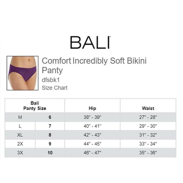 Bali Womens Navy Underwear Soft Comfy Bikini Panty 6 M BHFO 2435 for