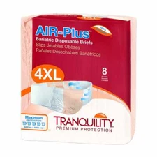 Tranquility AIR Plus Adult Incontinent Brief 3X-Large 70'' - 106'' - Bag of 8