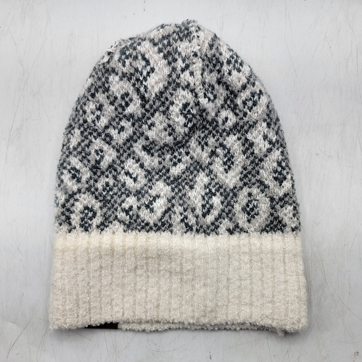 C.C. Exclusives Leopard Boucle Womens Knit Leopard Print Beanie Hat With Pom C.C Exclusives Leopard Print Tan & Black Beanie Knit Hat w  main image 3