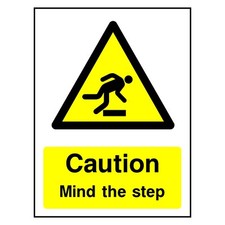 Caution Mind The Step Sign or Sticker | GENE0056