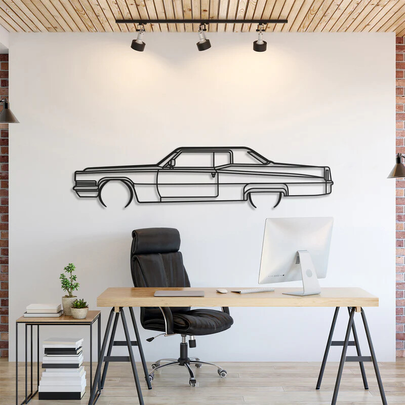 Wall Art Home Decor 3D Acrylic Metal Car Auto Poster USA Silhouette 1970 DEVILLE