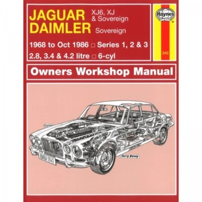HAYNES PUBLISHING Jaguar Daimler XJ6 XJ Sovereign 1968-1986 vintage manual de reparación Haynes