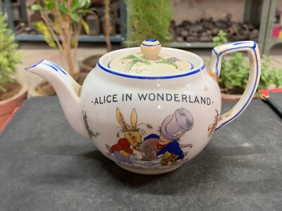 Vintage Collectible Harrods Ltd. London Alice in Wonderland Fantasy Theme Teapot