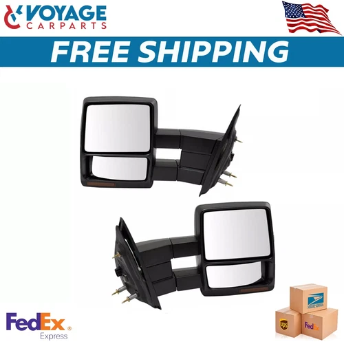 Trail Ridge Tow Mirror Power Heated Signal Puddle Light Pair For 07-14 Ford F150
