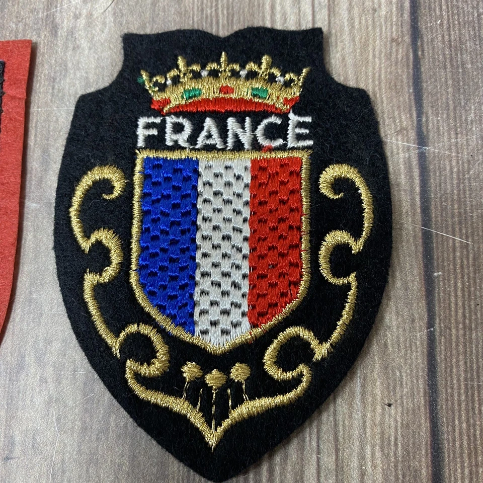 France Flag Shield Red White Blue/ Europe Stars Lot Of 4 Sew On Iron On Patches - Image 3 of 4