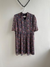 SEZANE Holy Dress Floral Flower Midi Mini Dress Size 36 Made in Bulgaria