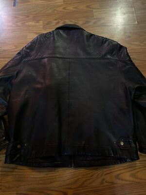 Blouson Bomber En Cuir Noir Homme XL - Flight, Style Motard - Parfait état