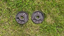 2 X Vintage 2.5 LB. Pound BILLARD Pro Cast Iron Weight Plates - Made in USA