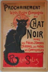 Details About Chat Noir French Vintage Advert Black Cat Embossed Metal Sign