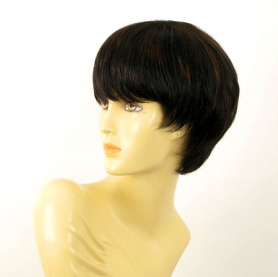 Perruque Femme Cheveux Naturels 100% Humains - Châtain Clair Cuivré - Modèle LALIE 30 - Taille Moyenne