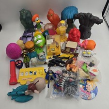 Vintage Fast Food Toy Lot McDonalds Burger King Wendys Junk Drawer Cake Topper