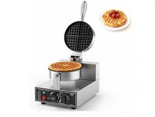 Commercial Waffle Maker 1200W Round Waffle Baker Machine NonStick