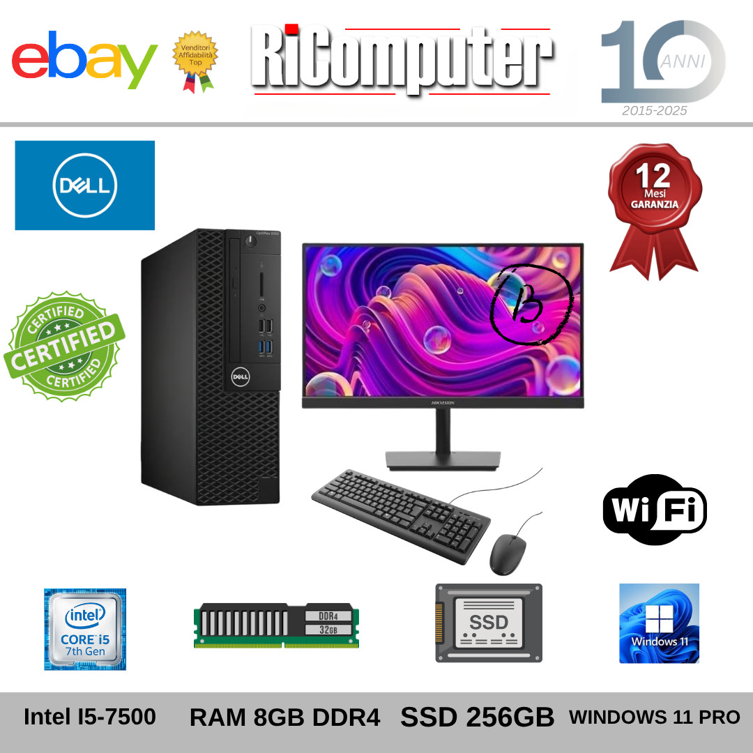 Kit PC Ufficio Completo Dell OptiPlex i5-7500