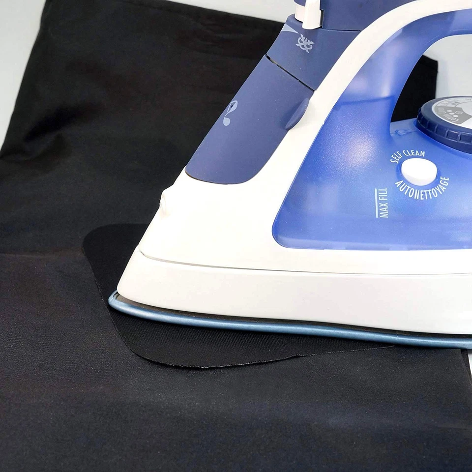 Black Iron On Twill Patches Set Of 2 Fabric Repair For Clothes 5X5 Inches - Image 3 of 4