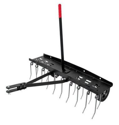 40Inch Tow behind Dethatcher with 20 Spring Steel Tines,Lawn Sweeper Garden Gras