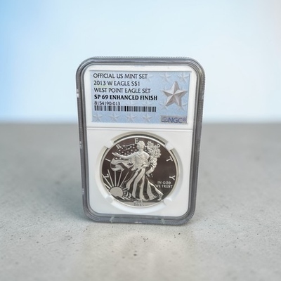 #ad 2013 W American Silver Eagle PCGS SP 69 Enhanced Silver Eagle $129.99