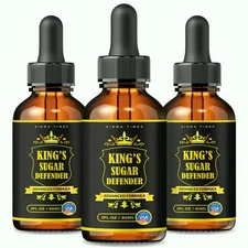 King's Sugar Defender Drops -Premium Blood Health Support Formula - 3 Pack