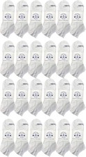 24 Pairs of Low Cut Ankle Socks for Big Kids Boys Girls, Bulk Pack Sock Size 6-8