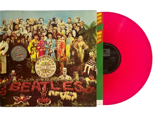 The Beatles ‎Pink Red Vinyl Sgt. Pepper's Lonely Hearts Club Band LP + Insert 87