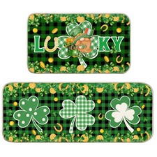 St Patricks Day Kitchen Rugs Saint Patricks Day Gnome Kitchen Mats for Floor,...