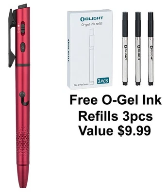 Olight OPen 3 Wine Red Multifunctional Pen Light, 120L White Light & Green Beam