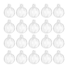 20 Pcs Clear Fillable Balls Ornament, 0.98 Inch Hanging Plastic Balls